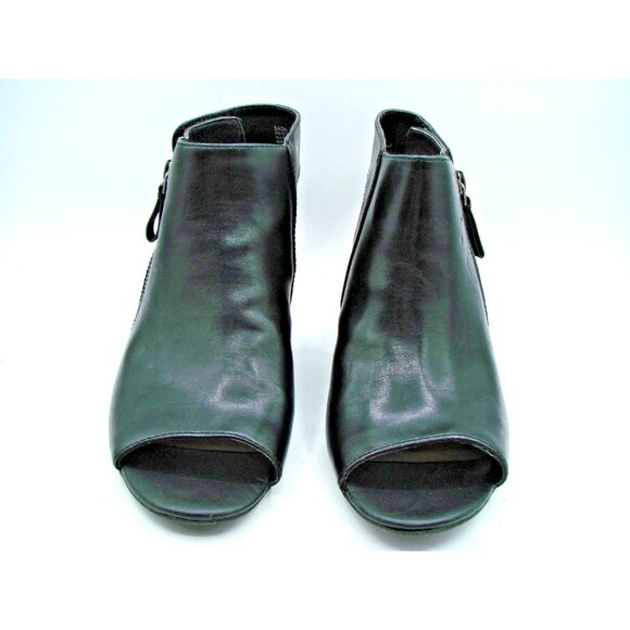 Kim Rogers Sada Booties Open Toe Ankle Womens Size 7.5M Black Block Heel Zipper - Picture 2 of 10